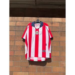 90s Chivas Guadalajara Vintage MX Liga Club Deportivo Soccer Jersey White Red